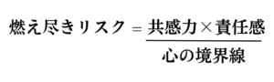 $$燃え尽きリスク = \frac{共感力 \times 責任感}{心の境界線}$$